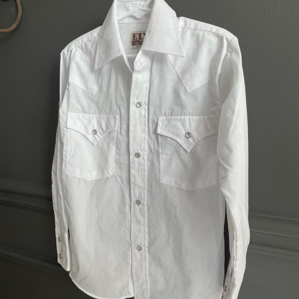 Ely Cattleman White Button Down Western Shirt